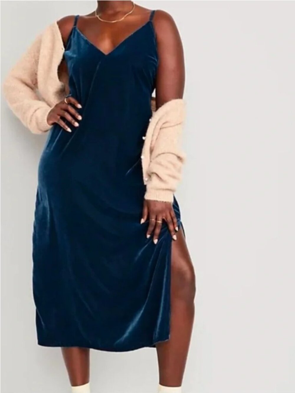 Old Navy Velvet Midi Slip Dress